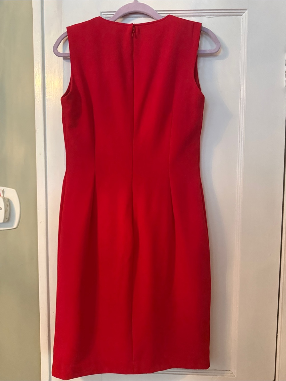 Calvin Klein Red Sleeveless Ruffle-Front Midi Dress - Picture 6 of 7